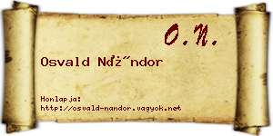 Osvald Nándor névjegykártya
