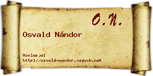 Osvald Nándor névjegykártya